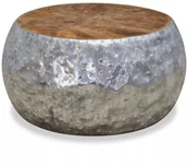 Ławy i stoliki kawowe - vidaXL Stolik kawowy, aluminium, drewno tekowe, 60 x 30 cm - miniaturka - grafika 1