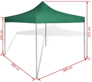 vidaXL Zielony składany namiot 3 x 3 m 41467 - Pawilony ogrodowe - miniaturka - grafika 15