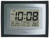 Zegary - Technoline WS 8004 Zegar kwarcowy, srebrno-czarny WS 8004 - miniaturka - grafika 1