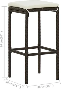 vidaXL 5-cz. zestaw mebli barowych do ogrodu, z poduszkami, brązowy 3064878 - Meble ogrodowe - miniaturka - grafika 8