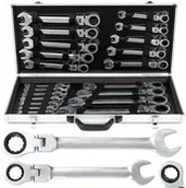 Zestawy narzędziowe - Klucze Płasko Oczkowe Z Grzechotką 6-32 Crv 22ELE - miniaturka - grafika 1