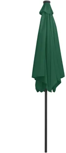 vidaXL Parasol ogrodowy z LED i aluminiowym słupkiem, 300 cm, zielony vidaXL - Parasole ogrodowe - miniaturka - grafika 5