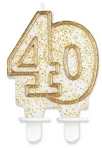 Godan Świeczki Urodzinowe Cyferki 40 Brokat Go Pf-sczk - Urodziny dla dorosłych - miniaturka - grafika 6