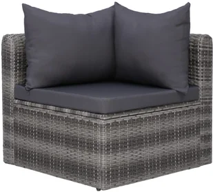 vidaXL 4-cz zestaw mebli do ogrodu z poduszkami rattan PE szary 44164 - Sofy ogrodowe - miniaturka - grafika 6