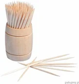 Opakowania gastronomiczne - PapStar Wykałaczki drewniane 200 sztuk 6,8 cm w kubeczku drewnianym 12734 - miniaturka - grafika 1