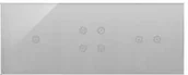 Wyłączniki światła i elektryczne - Simon Panel dotykowy Simon 54 Touch DSTR3142/71 S54 Touch 3 moduły 1 pole dotykowe + 4 pole dotykowe + 2 pola dotykowe poziome srebrny - miniaturka - grafika 1
