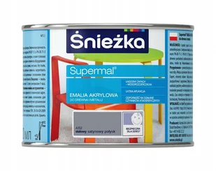 ŚNIEŻKA ŚNIEŻKA SUPERMAL EMALIA AKRYLOWA A352 STALOWY SATYNOWY POŁYSK 0,4L - Emalie - miniaturka - grafika 2