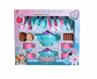 Zabawki AGD - Zestaw Naczyń dla dzieci talerzyki sztućce - miniaturka - grafika 1