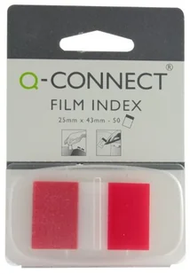 Q-Connect Zakładki indeksujące PP, 25,4x43,7mm, 50 kart., czerwone KF03633 - Etykiety samoprzylepne i bloki etykiet - miniaturka - grafika 2
