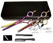 Nożyczki fryzjerskie - Gepard Zestaw Grzebienie Nożyczki Futerał Multicolor ZNS-05 - miniaturka - grafika 1