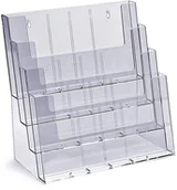 Akcesoria do reklamy - Stojak na ulotki kaskadowy 4 x A4, 8 x A5, 12 x DL plexi odlewany 4C330 - miniaturka - grafika 1