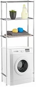 Regały - Relaxdays regał nadbudowany do pralki, regał na WC z 3 półkami, regał na pralkę chromowany, wys. 162 x szer. 63 x 30 cm, srebrny - miniaturka - grafika 1