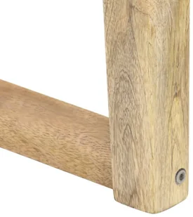 VidaXL Ławka, 150 cm, brąz, skóra naturalna i lite drewno mango 321834 VidaXL - Ławki do przedpokoju - miniaturka - grafika 6
