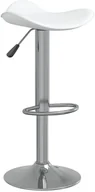 Taborety i hokery - vidaXL Lumarko Stołek barowy, biały, chromowana stal i sztuczna skóra 335079 - miniaturka - grafika 1