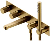 Baterie podtynkowe - Omnires Contour Bateria wannowa podtynkowa z zestawem złoto szczotkowane CT8037/1GLB - miniaturka - grafika 1