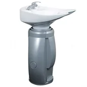 Myjki fryzjerskie - AYALA Myjnia Fryzjerska Star III wolnostojąca misa biała, podstawa srebrna - miniaturka - grafika 1