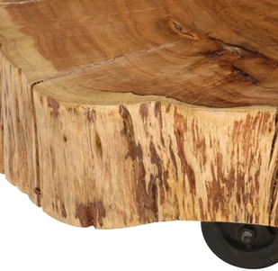 vidaXL Stolik kawowy z litego drewna akacjowego, 60x55x25 cm - Ławy i stoliki kawowe - miniaturka - grafika 5