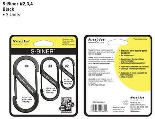 Nite Ize Nite Ize Karabińczyk S-Biner Dual stal nierdzewna czarny 3 sztuki - Artykuły biurowe - miniaturka - grafika 2