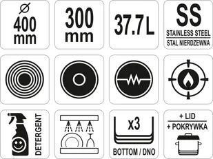 Yato GARNEK ŚREDNI Z POKRYWKĄ ZE STALI NIERDZEWNEJ 40x30 CM / YG-00027 / YATO 10010093 - Garnki - miniaturka - grafika 6