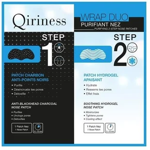 Qiriness Qiriness Wrap Duo Purifiant Nez płatki do dwuetapowego zabiegu oczyszczania skóry okolicy nosa - Kremy do twarzy - miniaturka - grafika 2