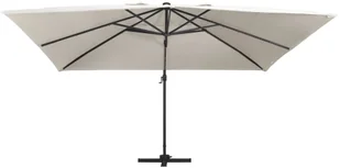 vidaXL Parasol z LED i aluminiowym słupkiem, 400x300 cm, piaskowy vidaXL - Parasole ogrodowe - miniaturka - grafika 3