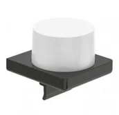 Mydelniczki i dozowniki mydła - Roca A817037CN0 Dozownik szklany ścienny Titanium Black - miniaturka - grafika 1