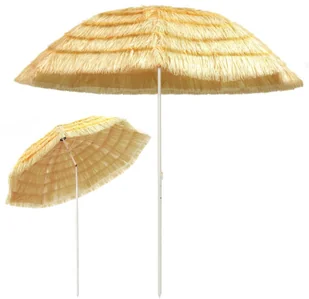 vidaXL Parasol plażowy w stylu hawajskim, naturalny, 300 cm - Parasole ogrodowe - miniaturka - grafika 3