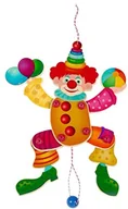 Karuzele dla niemowląt - Hess drewnianych zabawek 12427 Hampelmann klaun ze sklejki brzozowej, około 25 x 37 x 3 cm - miniaturka - grafika 1