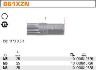 Beta KOŃCÓWKA WKRĘTAKOWA PROFIL XZN 5 861XZN/5 - Klucze i nasadki - miniaturka - grafika 2