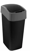Kosze na śmieci - Curver Kosz na smieci Flip Bin 45L czarny/srebrny 229411 - miniaturka - grafika 1