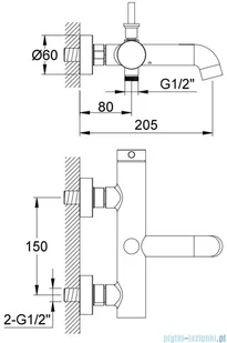 KOHLMAN Axel bateria wannowa bez zestawu prysznicowego chrom QW110A | - Baterie umywalkowe - miniaturka - grafika 2