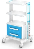 Meble i wyposażenie gabinetów medycznych - Ztm Tech-med G-002 LUX stolik-wózek z 3 blatami pod aparaty medyczne i szufladami G-002 LUX (wersja EpicMed) - miniaturka - grafika 1