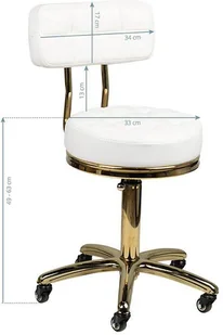 TABORET KOSMETYCZNY GOLD AM-961 BIAŁY 131988 - Krzesła i taborety kosmetyczne - miniaturka - grafika 10