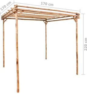vidaXL Pergola bambusowa, 170x170x220 cm - Kratki i pergole - miniaturka - grafika 4