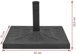 vidaXL Podstawa do parasola, kwadratowa, czarna, 19 kg, żywica - Parasole ogrodowe - miniaturka - grafika 8