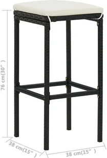 vidaXL 5-cz zestaw mebli barowych do ogrodu z poduszkami czarny 3064879 - Pozostałe meble ogrodowe - miniaturka - grafika 9