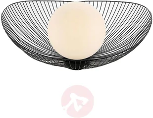 Lindby Fabronia lampa wisząca kratka, szklana kula - Lampy sufitowe - miniaturka - grafika 3