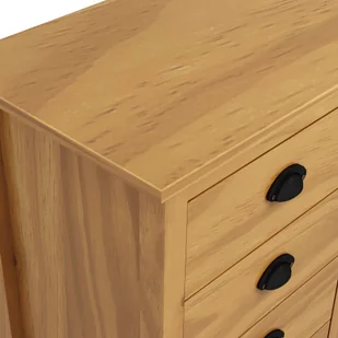 vidaXL Komoda Hill Range, miodowy brąz, 130x40x80 cm, drewno sosnowe - Komody - miniaturka - grafika 6