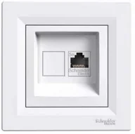 Gniazdka elektryczne - Schneider Asfora gniazdo komputerowe podtynkowe pojedyncze RJ45 kategoria 5e z ramką ekranowane białe EPH5000121 - miniaturka - grafika 1