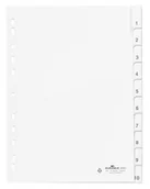 Przekładki do segregatorów - DURABLE Przekładki do segregatora A4 10 stron białe 6441-02 - miniaturka - grafika 1