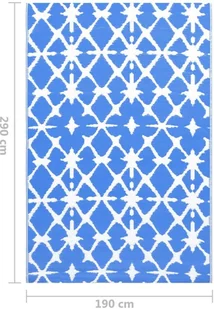 vidaXL Dywan na zewnątrz, niebiesko-biały, 190x290 cm, PP - Dywany zewnętrzne - miniaturka - grafika 8