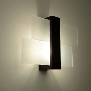 Sollux Lighting Lampa ścienna Shifted 1, szkło i drewno wenge - Lampy ścienne - miniaturka - grafika 2