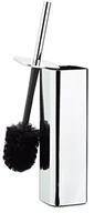 Akcesoria do wc - Relaxdays szczotkę do WC, posiadacz szczotka WC z szczotka do WC, do montażu na ścianie, HTB ścian: 38,5 x 8 x 8 cm, srebrna/czarna 10021742 - miniaturka - grafika 1