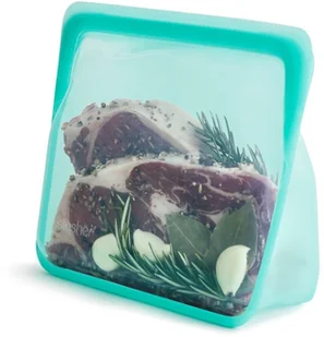 Stasher Torebka stojąca z silikonu na żywność Stasher Stand-up Bag - aqua STSU02 - Lunch boxy - miniaturka - grafika 3