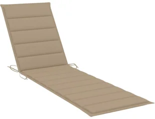 vidaXL Leżak z beżową poduszką, lite drewno tekowe 3063009 - Leżaki ogrodowe - miniaturka - grafika 10