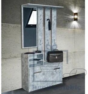 Topeshop GARDEROBA GARDEROBA WIESZAK LUSTRO SZAFKA NA BUTY BETON - Szafki na buty - miniaturka - grafika 4