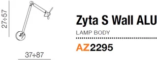 Azzardo Stelaż ZYTA WALL S ALU AZ2295 LED AZ2295 - Lampy ścienne - miniaturka - grafika 2