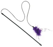 Zabawki dla kotów - Karlie flamingo Zabawka dla kota, wędka z piórkami FLAMINGO, fioletowa, 53 cm - miniaturka - grafika 1
