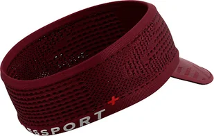 Compressport Opaska na głowę z daszkiem SPIDERWEB HEADBAND ON/OFF bordowa - Czapki i chusty sportowe męskie - miniaturka - grafika 3