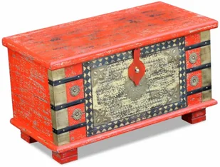vidaXL Skrzynia z czerwonego drewna mango 80x40x45 cm - Inne meble do salonu - miniaturka - grafika 2